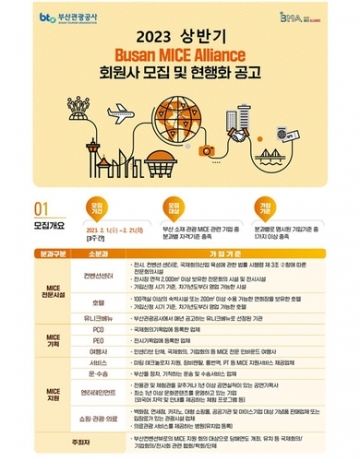 부산관광공사, 부산 MICE 얼라이언스 신규회원사 모집 ..2월 21일 마감